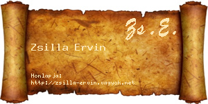 Zsilla Ervin névjegykártya
