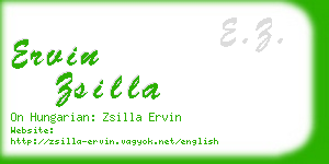 ervin zsilla business card